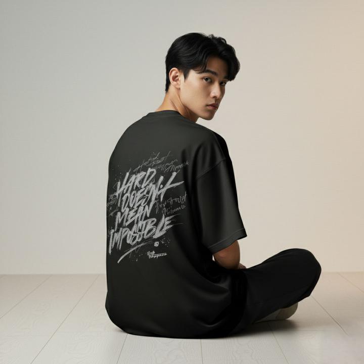 Hard Doesn’t Mean Impossible Oversized Motivational T-Shirt